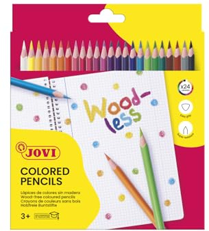 Jovi 73424 Matite Colorate Woodless, 24 Pezzi, Colori Assortiti (734/24), Taglia Unica