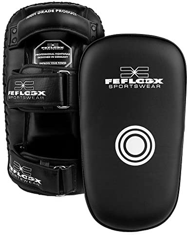 Feflogx Unisex Profi Kickbox Pratzen, Kick-Pads für MMA, Kampfsport, Muay-Thai, Kick-Boxen, Tritt-Schlag-Polster Thaibox-Pratzen, Kick-Pratzen (Paar)