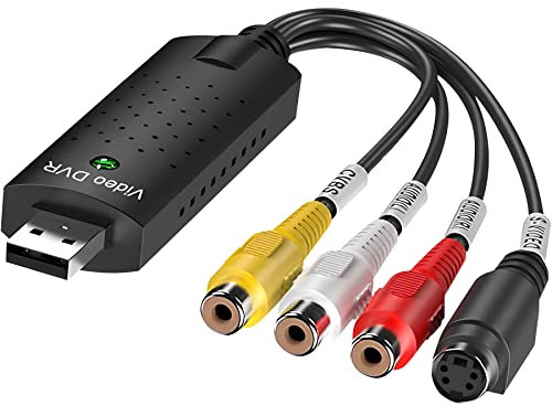Retoo Grabador de vídeo y Audio con USB 2.0 y Alta Velocidad Transmite Digital, Compatible con VHS, VCR, DVD, CD, Grabador de vídeo y convertidor de vídeo, reproducción y editación
