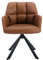 chairus Schreibtischstuhl PU Leder Bürostuhl 360° Drehbar Schreibtischstuhl Sessel für Arbeitszimmer Drehstuhl ohne Rollen (Braun(Metallbeine))