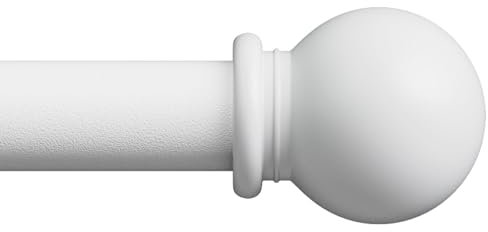 gardinenstange weiß 71-155 cm, wandmontage gardinenstangen set mit Halterungen, Dekorativ 16mm weiss matt gardinenstange 1.5m lang