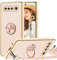 TVVTPU Handyband für Samsung Galaxy S10 Plus Hülle mit Band, Handyhülle mit Ring Ständer Stoßfeste Kratzfest TPU Bumper Outdoor Schutzhülle Case mit Kordel zum Umhängen (Abnehmbar), Rosa