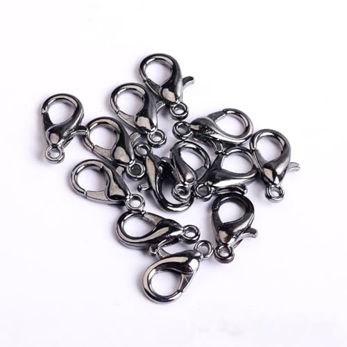 100 clip di chiusura a moschettone per catene, clip a gancio da 10 mm per portachiavi, chiusura per braccialetto, chiusura a catena, chiusura a moschettone in metallo per gioielli, per lavori manuali