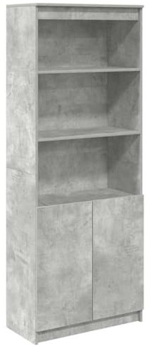 vidaXL Highboard Betongrau 70x35x180 cm Holzwerkstoff, Schrank, Lagerschrank, Schrank hoch, Beistellschrank, hoher Schrank, Schrank mit Tür