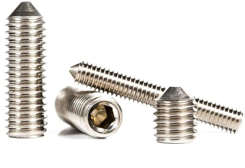 M4 (4 mm x 8 mm) viti senza testa a cono in acciaio inox A2, filettatura metrica, chiave a brugola ISO 4027 (confezione da 4) H05D