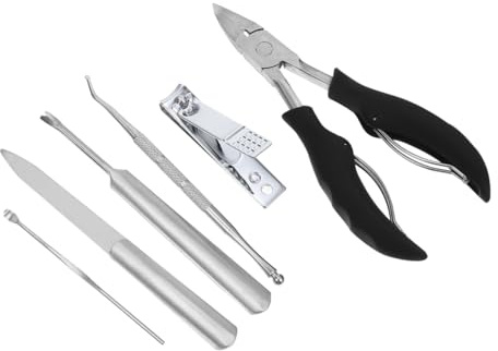 DONFAMDS 1set Professionale Di Strumenti Per La Dei Piedi Kit Di Raspa Per Unghie Rimozione Della Dura e Manicure Nero