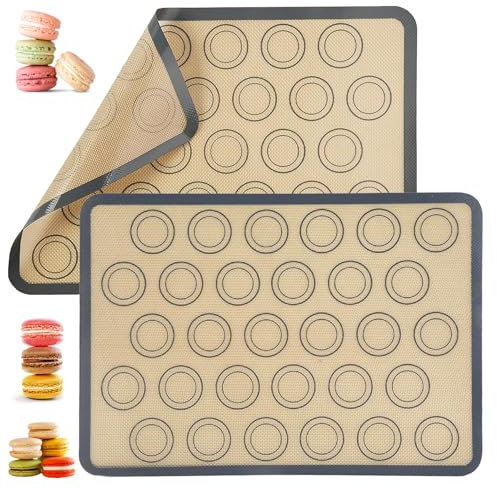 2 Pezzi Tappetini Forati per Forno Silicone, Tappetino da Forno Riutilizzabile in Silicone Macaron in Grigio per Tappetino Siliconeper, Macarons, Pizza, Barbecue