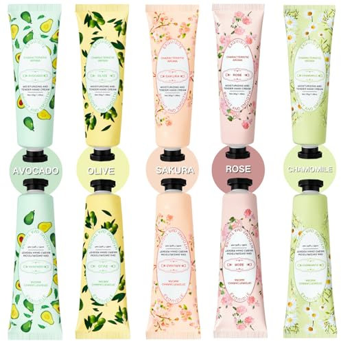 10 Pack Hand Cream Gift Sets for Women Sale,Hand Cream for Dry Cracked Hands-Three-Stage Fragrance,Water-Sensitive Light Cream Texture,Hand Cream Travel Size for Working Hands,Use whenever you want