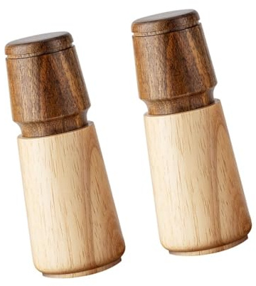 Juego de molinillos de sal y especias de madera manual, mecanismo de molienda ajustable, funcional y funcional, herramienta práctica de molienda de cerámica, molinillo de especias