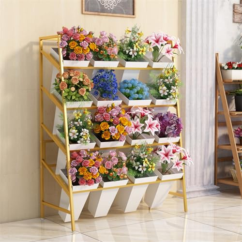 Présentoir de fleurs avec seaux, support de bouquet de fleurs, support de fleurs pour plantes d'extérieur, support de plantes pour fleuriste, jardin, terrasse
