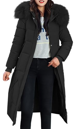 Generisk vinterjacka damer vinter varm quiltad jacka vinterrock lång dunjacka parkas jacka ytterkläder kvinnor dunrock med huva quiltad kappa enfärgad vinterparkas med dragkedja och ficka