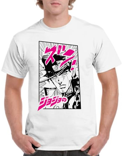 the Fan Tee Camiseta de Adulto de Hombre Dibujos Animados Jojo’s Bizarre  Poses, Ora,MUDA, Adventure Joestar, Los Stands 001 L