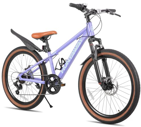KEANO Huntaway 24 pollici con bicicletta per bambini, mountain bike, bambino e ragazza con una velocità massima di 8-10 metri.viola
