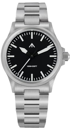 Militado ML18 Men's 36mm Field Watch, Sweep Quartz, Minimalist Dial