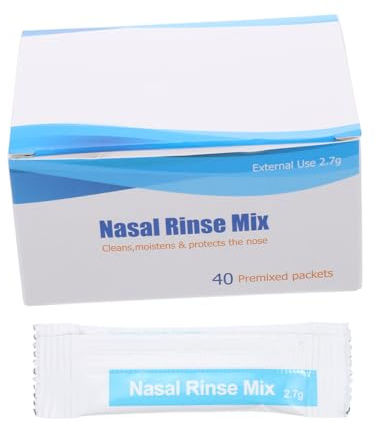 UTHCLO 40 Confezioni Saline Nasal Rinse Packets Nose Cleansing Salt per Lavaggio Nasale Fisiologico Soluzione Isotonica che Si Scioglie Rapidamente per Pulizia Naso in Uso Domestico