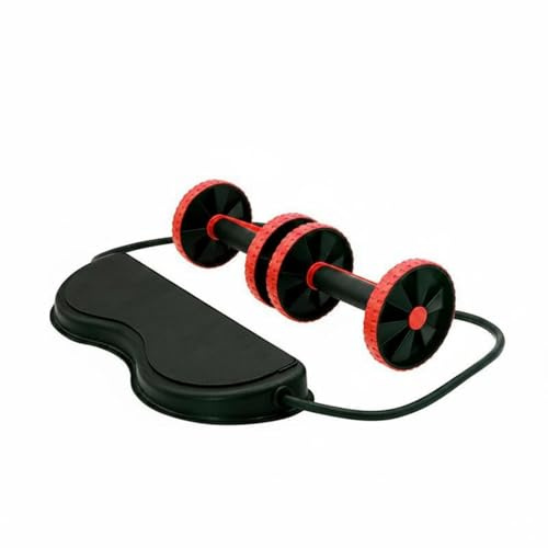 LOVIVER Roue Abdominale Appareil Abdominaux Rouleau de Gainage Équipement de Renforcement Double Roue Adhérence Silencieuse avec Tapis de Genoux Eva Adaptée à, Rouge, Rouge