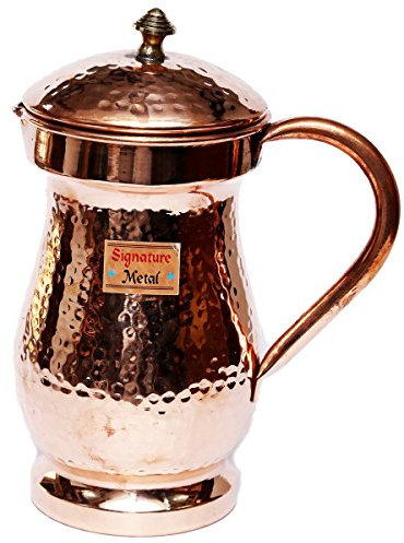 Bona Fide - Unit Of Signature Metal Exports Bona Fide Krug, 100 % reines, massives gehämmertes Kupfer, Krug, Moscow Mule, Wasserkrug, 1,7 l