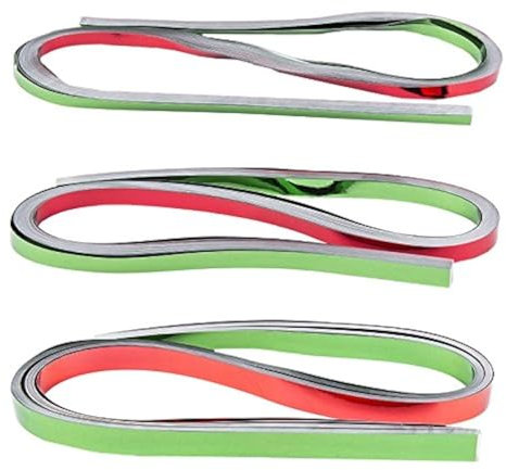 Ideen mit Herz Quilling-Set metallic, 150 Folien-Streifen, 3 Größen (5/7/10mm), 54cm lang | Papierstreifen aus Metallic-Folie | ideal für Fröbel-Sterne (rot & grün, Spiegel Optik)