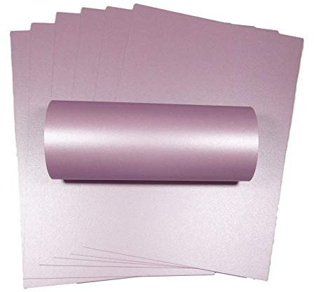 Syntego 10 Sheets Pale Lilac Pearlescent Shimmer Double Sided A4 Decorative Card 300gsm