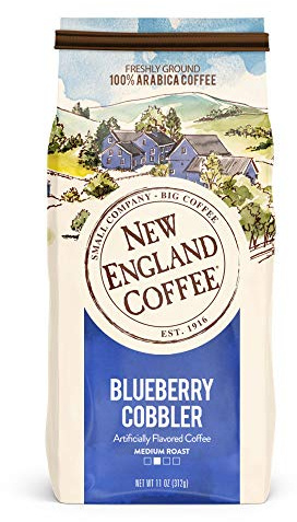 New England Coffee Blueberry Cobbler Medium Roast Ground Coffee, 11oz Bag (Pack of 3)