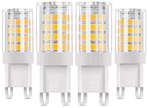Vicloon G9 LED Lampadina, 4Pcs Lampadine LED G9, 5W Equivalente a 50W Lampada Alogena, 500LM, Bianco Caldo 3000K, AC85-265V, Non Dimmerabile, Angolo di Fascio di 360°, CRI> 80