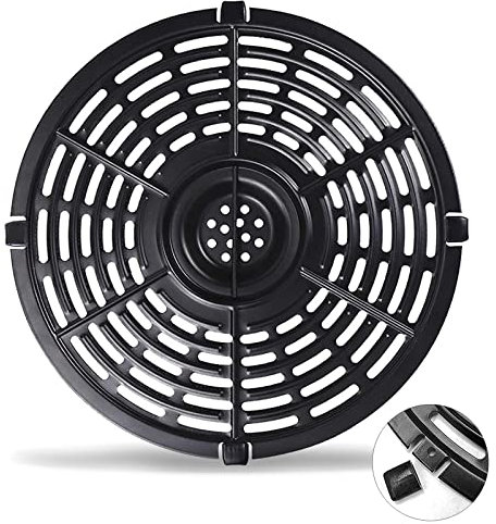 GXF Air Fryer Grill Pan for Power XL 4.7L 5 in1 Digital Air fryer, 22CM Round Non-Stick Air Fryer Replacement Parts Tray Rack Accessories Crisper Plate Grill Plate, Dishwasher Safe