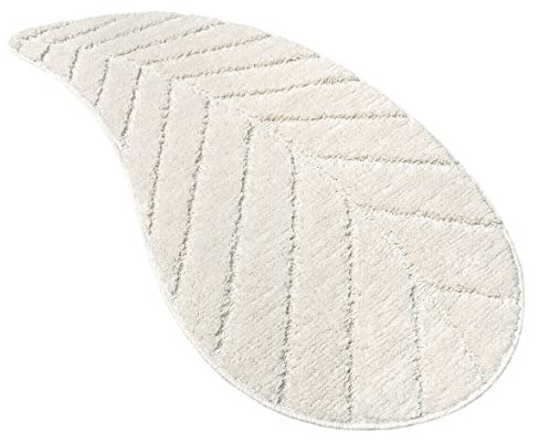 emmevi Tappeto Bagno Foglia Morbido Assorbente Camera Letto Scendi Doccia Antiscivolo mod.FIJI PANNA