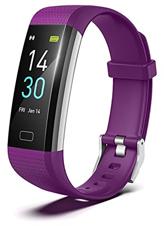 Hi5 S5 fitnessarmband fitness tracker klocka smartklocka IP68 vattentät aktivitetsspårare med puls, sömnmonitor, rörelsepåminnelse, kaloriräknare och meddelandepåminnelse lila