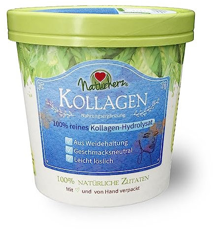 Naturherz® Kollagen Pulver - Beauty-Kick | 250g | 100% Weidehaltung | Hohe Bioverfügbarkeit | Nahrungsergänzungsmittel | Geschmacksneutral | Leicht löslich