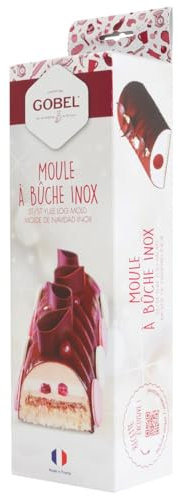 GOBEL - Kit Moule à Bûche en U - Tout inox - 30 x 9 x 7 cm - Pour des bûches parfaites - Avec recette exclusive