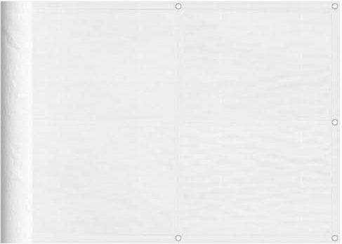 vidaXL Balkon Sichtschutz, Balkonbespannung mit Ösen Seil, Wasserfeste Balkonabdeckung, Balkonverkleidung für Balkon Terrasse, 75x700cm Weiß 100% Polyester-Oxford