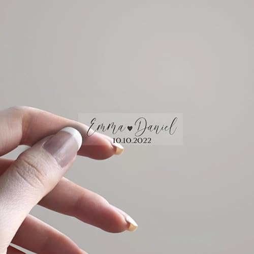 100 pezzi di adesivi personalizzati per matrimonio, adesivi personalizzati per bomboniere di nozze, in lamina d'oro metallico, adesivi trasparenti per etichette per bottiglie, adesivi per ventaglio di