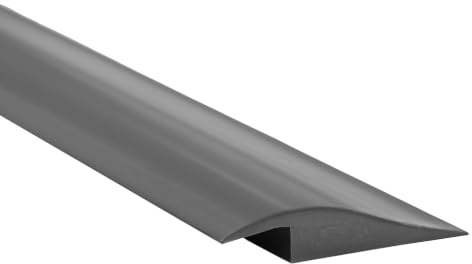 Quest Självhäftande Övergångsprofil PVC, nivåutjämnande övergångslist – 50 mm x 7 mm – 2 meter - avslutningsprofil, anpassningsprofil, nivåutjämningsprofil, golvlist (Mörkgrå)