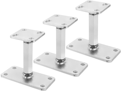 FWEEK 3 stycken stolphållare, 80 x 80 mm, stolhållare, justerbar höjd 140–200 mm, stödben, golvfot för staket, staket, carportar, pergolor, byggnadsarbeten