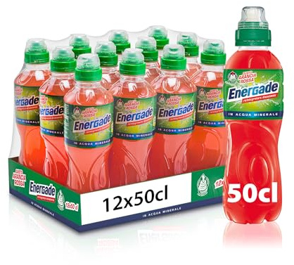 Energade, Bevanda Reintegrante 12x0,5L, Gusto Arancia Rossa, Con Sali Minerali, Perfetta Per L'Attività Fisica, Tappo Push&Pull, Formato Sportivo per Idratazione in Movimento