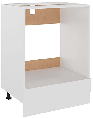 Tomostar Oven Cabinet, Kitchen Base Cabinet Riga White 60x46x81.5 cm Engineered Wood