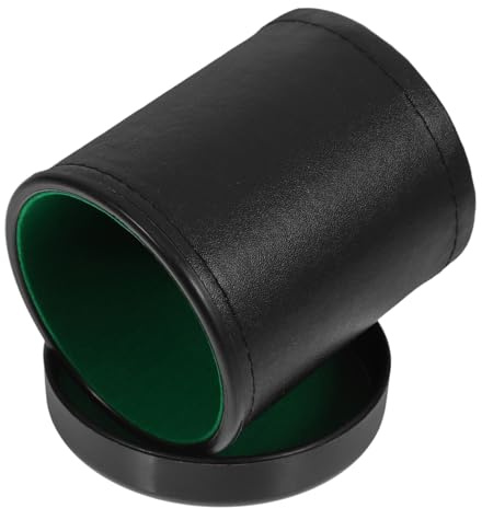 Milisten Gobelet à Dés Silencieux en Cuir Vert avec Feutre, Portable et Compact, pour Soirées Festives et Jeux de Société à Domicile