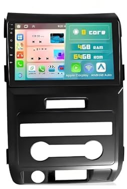 Sistema de navegación para automóviles Estéreo para Coche con Pantalla táctil de 9 Pulgadas, Bluetooth WiFi para Ford para F-150 Compatible CarPlay inalámbrico