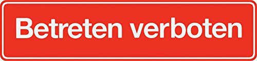 Metafranc Klebeschild Betreten verboten - 200 x 48 mm / Beschilderung / Infoschild / Türschild / Verbotsschild / Zutrittsverbot / Grundstückskennzeichnung / Gewerbekennzeichnung / 500710