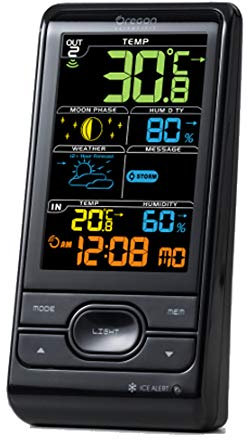 Oregon Scientific BAR208SX Stazione Meteo Wireless, Nera con LCD a Colori