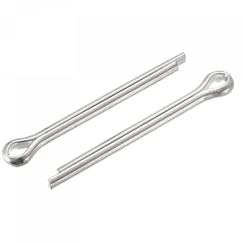 sourcing map 8Stk Geteilter Splint 8mm x 90mm Karbonstahl Klippverschluss silberfarben