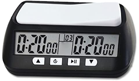 Jorzer Temporizador de ajedrez Temporizador de ajedrez Digital Temporizador ARRESIÓN RETRAJE DE RETRACIÓN Portable VERSIÓN Temporizador de Reloj de ajedrez, Negra