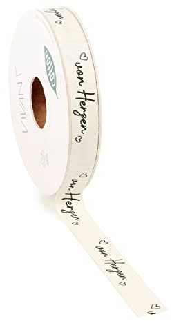 Geschenkband Schleifenband Dekoband mit süßen Sprüchen - 0,69€/m - 20m x 15mm (von Herzen)