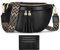 LUROON Mini Umhängetasche Damen Elegant Bauchtasche Stylisch Brusttasche Crossbody Bag Damen Breiter Gurt PU Leder Crossbody Schultertasche 26x15x9 Zentimeter