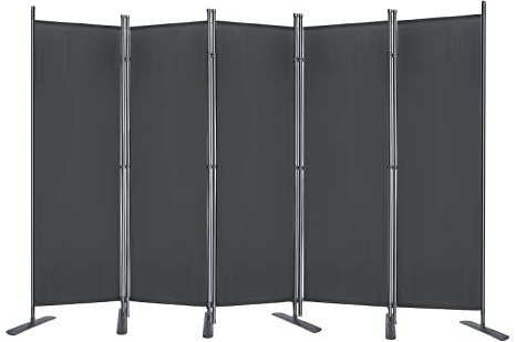 Aufun Raumteiler Klappbar Paravent Trennwand Sichtschutz 280cm x 180cm Stellwand Sichtschutzwand Faltbar Verstellbar Raumteiler Innen und Außenbereich für Büros, Garten Balkon (Dunkelgrau)