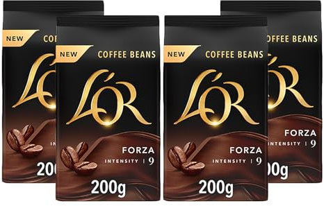 L'OR Forza Coffee Beans 200g Intensity 9 (4 x 200g, 800g Total)