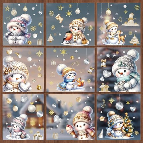SALUOKE 195 Fensterbilder Weihnachten, Weihnachtsdeko Fenster Selbstklebend