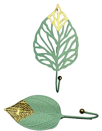 COSMEVIVI 4pezzi Ganci Appendini Muro Forma Di Foglia Gancio Adesivo Per Cappelli e Abbigliamento Montaggio Parete Per Casa e Negozio e Resistente e Salvaspazio