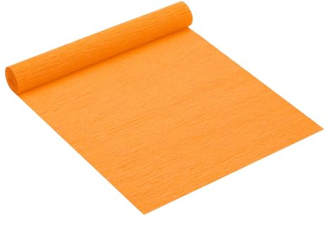 PATIKIL 2,5 m Crepe pappersrulle, 1 rulle 25,4 cm bred mjukt pappersark för hantverk blomtillverkning omslagsfest födelsedag bröllop dekoration prydnad, gul
