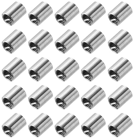uxcell 40pcs Wire Thread Inserts M5 x 0.8 2D(10mm) Metric 304 Stainless Steel Helical Type Coiled Thread Repair Kit Wire Screw Threaded Sleeve Sheath for Mechanical Equipment